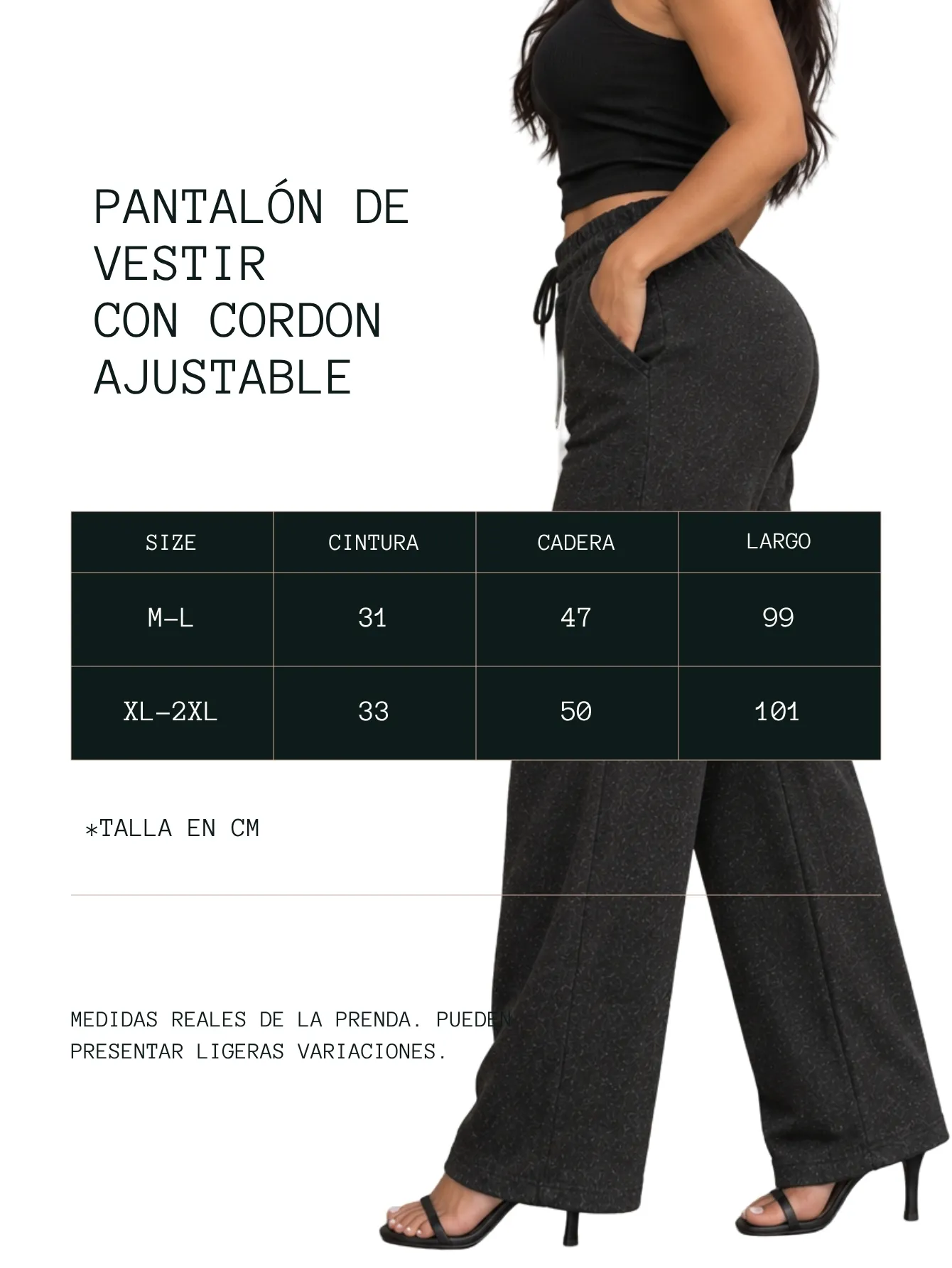 AD2650 Pantalón de tipo vestir con afelpado interno 15906